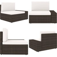 Modulares Sofa-Eckteil mit Armlehne (links) Poly Rattan Braun - Outdoor-Möbel - Gartenmöbel - Lounge Set - Eckbank - Rattan-Sofa - Home & Living von VIDAXL