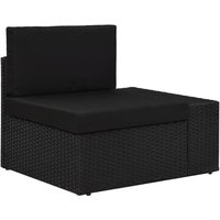 Modulares Sofa-Eckteil mit Armlehne (links) Poly Rattan Schwarz vidaXL946384 von BONNEVIE