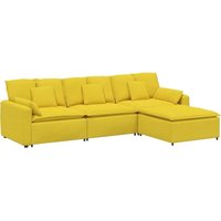 Modulares Sofa mit Fußhocker und Kissen Hellgelb Vidaxl Modulares Sofa mit Fußhocker und Kissen Hellgelb Vidaxl von VIDAXL