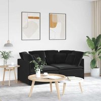 Modulares Sofa mit Kissen Samt Schwarz - Vidaxl von VIDAXL