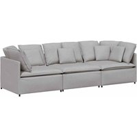 Modulares Sofa mit Kissen Stoff Wolkengrau Vidaxl von VIDAXL