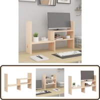 Vidaxl - Monitorständer (39-72)x17x43 cm Massivholz Kiefer - Holz Monitorständer - Kiefernholzmöbel - Schreibtisch Organizer - Monitorhalterung von VIDAXL