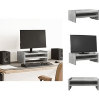 Monitorständer Betongrau 42x24x16 cm Holzwerkstoff - Monitorständer - Monitor Ständer - Monitorerhöhung - Monitorständer Schreibtisch von VIDAXL