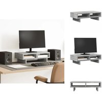 Monitorständer Betongrau 50x27x15 cm Holzwerkstoff - Monitorständer - Monitor Ständer - Monitorerhöhung - Monitorständer Schreibtisch von VIDAXL