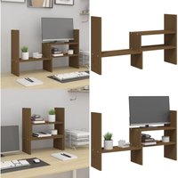 Monitorständer Honigbraun (39-72)x17x43 cm Massivholz Kiefer - Holz Monitorständer - Kiefernholzmöbel - Monitorhalterung - Schreibtisch Organizer von VIDAXL