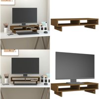 Monitorständer Honigbraun 60x27x14 cm Massivholz Kiefer - Holz Monitorständer - Kiefernholzmöbel - Monitorhalterung - Schreibtisch Organizer von VIDAXL
