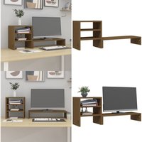 Monitorständer Honigbraun 81x20x30 cm Massivholz Kiefer - Holz Monitorständer - Kiefernholzmöbel - Schreibtisch Organizer - Monitorhalterung von VIDAXL