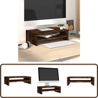 Monitorständer Räuchereiche 42x24x13 cm Holzwerkstoff - Monitorständer - Holztisch - Schreibtisch Organizer - Fernseher Ständer - Büro Zubehör von VIDAXL