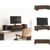 Monitorständer mit Schubladen Braun Eichen-Optik 50x27x15 cm - Monitorständer - Monitor Ständer - Monitorerhöhung - Monitorständer Schreibtisch von VIDAXL