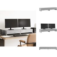 Monitorständer mit Schubladen Grau Sonoma 100x27x15 cm - Monitorständer - Monitor Ständer - Monitorerhöhung - Monitorständer Schreibtisch von VIDAXL