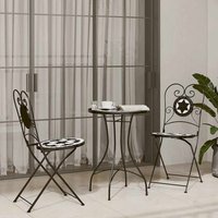 Mosaik-Bistro-Set Schwarz und Weiß Eisen und Keramik - Vidaxl von VIDAXL