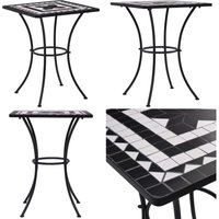Mosaik-Bistrotisch Schwarz und Weiß 60 cm Keramik - Gartentisch - Bistrotisch - Mosaiktisch - Outdoortisch - Esszimmertisch - Home & Living von VIDAXL