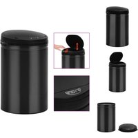 Mülltonnen & Abfalleimer - Living Automatischer Sensor-Mülleimer 30 l Kohlenstoffstahl Schwarz - Schwarz von VIDAXL