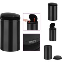 Mülltonnen & Abfalleimer - Living Automatischer Sensor-Mülleimer 40 l Kohlenstoffstahl Schwarz - Schwarz von VIDAXL