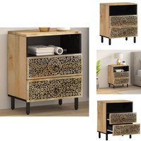 Nachttisch 50x33x60 cm Massivholz Mango - Nachtisch - Nachttisch Mango - Wohnzimmerdeko - Holznachtisch - Vintage Stil von VIDAXL