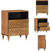Nachttisch 50x33x62 cm Massivholz Mango - Nachttisch - Mangoholz - Vintage Stil - Handgefertigt - Wohnzimmer von VIDAXL