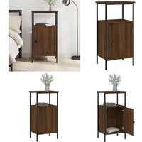 Vidaxl - Nachttisch Braun Eichen-Optik 41x31x80 cm Holzwerkstoff - Industrielles Design - Nachttisch - Beistelltisch - Wohnzimmermöbel von VIDAXL