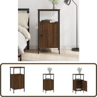 Vidaxl - Nachttisch Braun Eichen-Optik 41x31x80 cm Holzwerkstoff - Industrielles Design - Nachttisch - Beistelltisch - Wohnzimmermöbel - Holzwerkstoff von VIDAXL