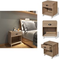 Vidaxl - Nachttisch Braun Massivholz - Holz Nachttisch - Massivholz Nachttisch - Schubladen Nachttisch - Nachttisch Mit Rollen - Wohnzimmer Möbel von VIDAXL