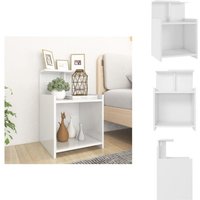 Nachttisch Hochglanz-Weiß 40x35x60 cm Holzwerkstoff - Nachttisch - Wohnzimmer - Sideboard - Weißes Möbelstück - Holzwerkstoff von VIDAXL