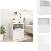 Nachttisch Hochglanz-Weiß 40x40x50 cm Holzwerkstoff - Nachttisch - Wohnzimmer - Weißer Nachttisch - Holzmöbel - Sideboard von VIDAXL