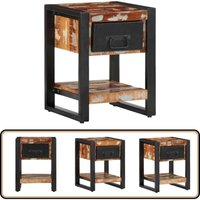Nachttisch Mehrfarbig 35x34x45 cm Altholz Massiv - Vidaxl Nachttisch Mehrfarbig 35x34x45 cm Altholz Massiv - Vidaxl von VIDAXL
