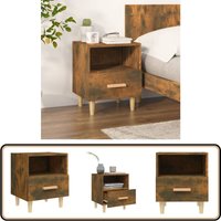 Vidaxl - Nachttisch Räuchereiche 40x35x47 cm - Nachttisch - Esszimmertisch - Wohnzimmertisch - Holzmöbel - Skandinavisches Design von VIDAXL