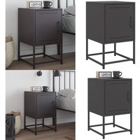 Nachttisch Schwarz 36x39x60,5 cm Stahl - Industrielles Design - Nachttisch - Beistelltisch - Schreibtisch - Metallgestell - Home & Living von VIDAXL