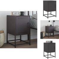 Vidaxl - Nachttisch Schwarz 36x39x60,5 cm Stahl - Industrielles Design - Nachttisch - Beistelltisch - Schreibtisch - Metallgestell von VIDAXL