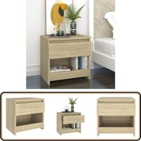 Nachttisch Sonoma-Eiche 40x30x39 cm Holzwerkstoff - Nachttisch - Holzwerkstoff - Sonoma-Eiche - Beistelltisch - Wohnraum von VIDAXL