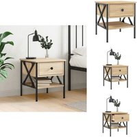 Vidaxl - Nachttisch Sonoma-Eiche 40x42x45 cm Holzwerkstoff - Industrielles Möbelstück - Nachttisch - Beistelltisch - Wohnzimmerdeko - Holzwerkstoff von VIDAXL