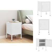 Vidaxl - Nachttisch Weiß 35x35x51 cm Stahl - Nachtisch - Nachttisch Weiß - Stahlschrank - Wohnzimmer Dekoration - Schlafzimmereinrichtung von VIDAXL