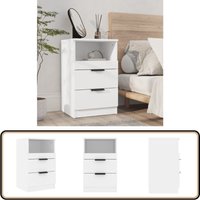 Nachttisch Weiß Holzwerkstoff - Nachttisch - Wohnzimmermöbel - Esszimmermöbel - Holzmöbel - Weißer Nachttisch Nachttisch Weiß Holzwerkstoff - Nachttisch - Wohnzimmermöbel - Esszimmermöbel - Holzmöbel - Weißer Nachttisch von VIDAXL