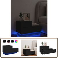 Nachttisch mit LED-Leuchten Schwarz 70x36x40,5 cm - Nachttisch - Wohnzimmermöbel - LED-Tischleuchte - Beistelltisch - Holzmöbel Nachttisch mit LED-Leuchten Schwarz 70x36x40,5 cm - Nachttisch - Wohnzimmermöbel - LED-Tischleuchte - Beistelltisch - Holzmöbel von VIDAXL