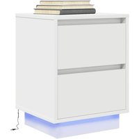 Nachttisch mit LED-Leuchten Weiß 38x34x50 cm Vidaxl 160895 von VIDAXL