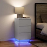 Nachttisch mit LED-Leuchten Weiß 38x34x65 cm - Vidaxl Nachttisch mit LED-Leuchten Weiß 38x34x65 cm - Vidaxl von VIDAXL