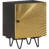 Vidaxl - Nachttisch mit Messing-Front 40x30x50 cm Massivholz Mango von VIDAXL