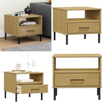 Vidaxl - Nachttisch oslo mit Metallbeinen Braun Massivholz Kiefer - Industriestyl Tisch - Holz Sideboard - Wohnzimmermöbel - Kiefernholzmöbel Vidaxl - Nachttisch oslo mit Metallbeinen Braun Massivholz Kiefer - Industriestyl Tisch - Holz Sideboard - Wohnzimmermöbel - Kiefernholzmöbel von VIDAXL