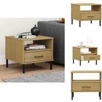 Vidaxl - Nachttisch oslo mit Metallbeinen Braun Massivholz Kiefer - Industriestyl Tisch - Holz Sideboard - Wohnzimmermöbel - Kiefernholzmöbel Vidaxl - Nachttisch oslo mit Metallbeinen Braun Massivholz Kiefer - Industriestyl Tisch - Holz Sideboard - Wohnzimmermöbel - Kiefernholzmöbel von VIDAXL