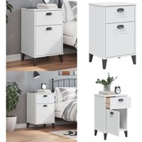 Nachttisch viken Weiß Holzwerkstoff - Nachtisch - Nachtkommode - Wohnzimmerschreibtisch - Industrielles Design - Weißer Nachttisch - Home & Living von VIDAXL