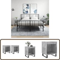 Nachttische 2 Stk. Betongrau 40x35x50 cm Holzwerkstoff - Beton Grau Nachttisch - Wohnzimmer Dekoration - Holzwerkstoff Nachttisch - Schrank - Kommode von VIDAXL