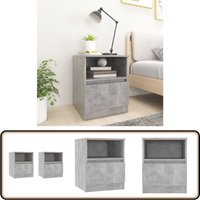 Nachttische 2 Stk. Betongrau 40x40x50 cm Holzwerkstoff - Beton Tisch - Nachtschränkchen - Wohnzimmer Dekoration - Holz Sideboard - Kommode Grau von VIDAXL