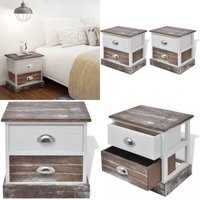 Vidaxl - Nachttische 2 Stk. Braun und Weiß - Nachttisch - Französischer Stil - Landhausmöbel - Schubladenkommode - Beistelltisch - Home & Living Vidaxl - Nachttische 2 Stk. Braun und Weiß - Nachttisch - Französischer Stil - Landhausmöbel - Schubladenkommode - Beistelltisch - Home & Living von VIDAXL