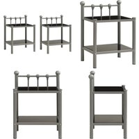Nachttische 2 Stk. Grau und Schwarz Metall und Glas - Nachttische - Wohnzimmer Dekoration - Metall Möbel - Glas Tisch - Grau Schwarz - Home & Living Nachttische 2 Stk. Grau und Schwarz Metall und Glas - Nachttische - Wohnzimmer Dekoration - Metall Möbel - Glas Tisch - Grau Schwarz - Home & Living von VIDAXL