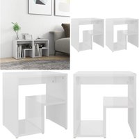 Nachttische 2 Stk. Hochglanz-Weiß 40x30x40 cm Holzwerkstoff - Nachttische - Holzwerkstoffe Möbel - Weißes Wohnzimmer - Wohnraum Deko - Kommode - Home von VIDAXL
