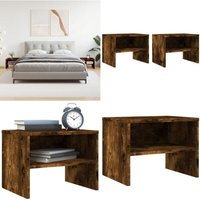 Nachttische 2 Stk. Räuchereiche 40x30x30 cm Holzwerkstoff - Nachttisch - Holzwerkstoff Möbel - Wohnraum Einrichtung - Sideboard - Beistelltisch von VIDAXL