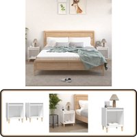 Nachttische 2 Stk. Weiß 40x35x50 cm - Nachttische - Wohnzimmer Möbel - Holzwerkstoffeinrichtung - Weiße Möbel - Kommode von VIDAXL