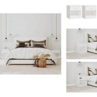 Nachttische 2 Stk. mit Schublade Hochglanz-Weiß - Nachtschränke - Holznachtschränkchen - Nachttische Set - Wohnzimmer Möbel - Schlafzimmereinrichtung Nachttische 2 Stk. mit Schublade Hochglanz-Weiß - Nachtschränke - Holznachtschränkchen - Nachttische Set - Wohnzimmer Möbel - Schlafzimmereinrichtung von VIDAXL
