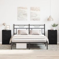 Vidaxl - Nachttische 2er Set Schwarze Eiche 40x65x65 cm Aus Holzwerkstoff von VIDAXL
