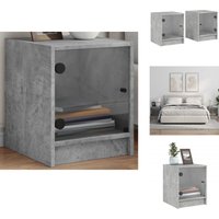 Vidaxl - Nachttische mit Glastüren 2 Stk. Betongrau 35x37x42 cm - Beton Grau Nachttisch - Wohnzimmer Dekoration - Kommode - Sideboard - Möbel Vidaxl - Nachttische mit Glastüren 2 Stk. Betongrau 35x37x42 cm - Beton Grau Nachttisch - Wohnzimmer Dekoration - Kommode - Sideboard - Möbel von VIDAXL